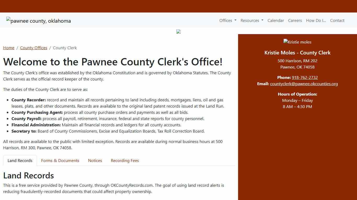 County Clerk Pawnee County, OK - Official Records & Public Documents