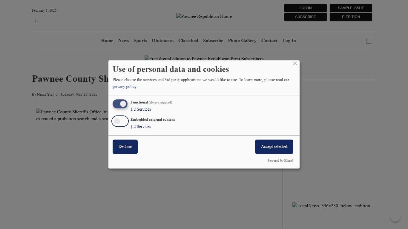 Pawnee County Sheriff's Office, Pawnee Republican